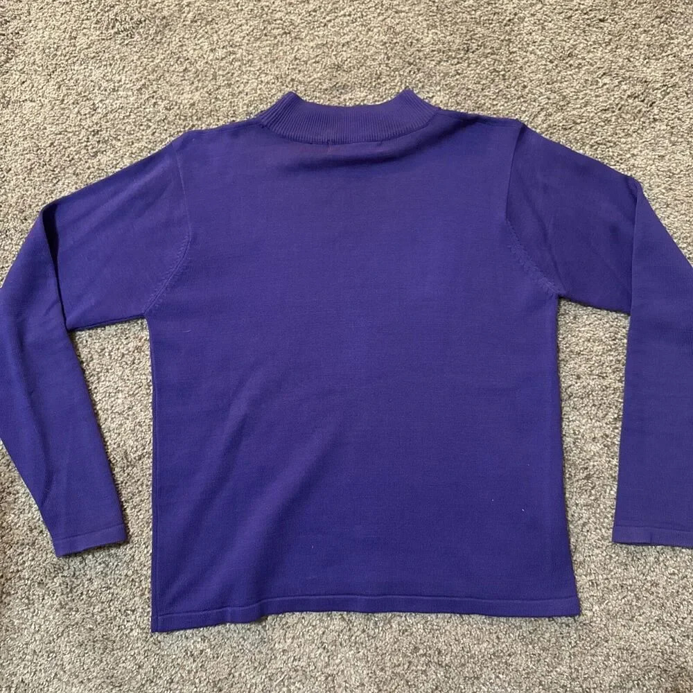 Vintage Kevo 3 Ply Silk Womens Size Medium Long Sleeve Mock Neck Sweater Top - Picture 11 of 11